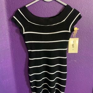 Stripe Off the shoulder dress